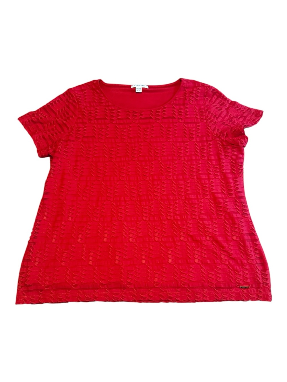 Calvin Klein Coral Textured Blouse Women’s Size XXL